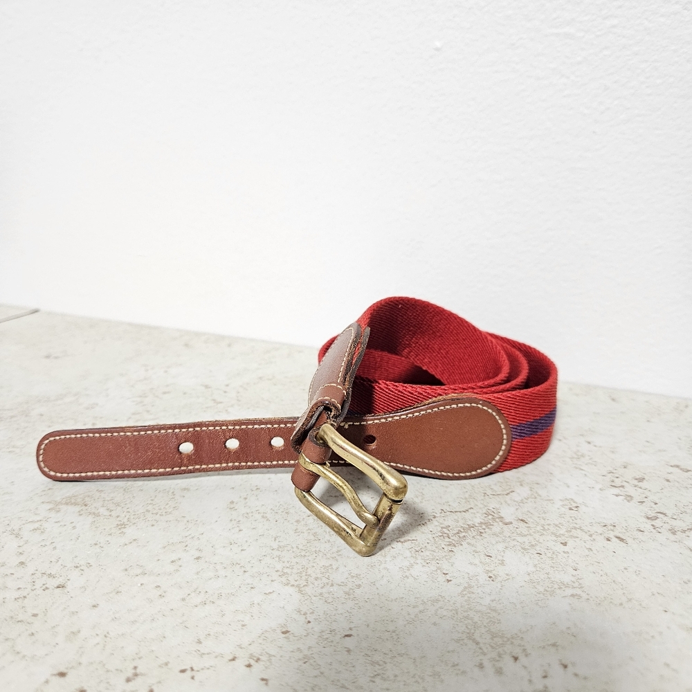 Vintage Dooney & Bourke Woven Wool and Leather Belt 34
